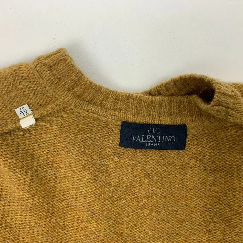 Valentino Jeans Vintage Virgin Wool Men's Knit Melange Crew Sweater Sz 52 (L-XL) - Picture 10 of 16